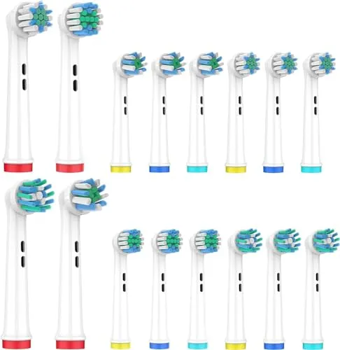 Stück Aufsteckbürsten Oral B kompatibel - elektrische Ersatzbürstenköpfe für viele Modelle - verschiedene Aufsätze enthalten - präziser Zahnbürstenaufsatz für gründliche, sanfte Reinigung 16