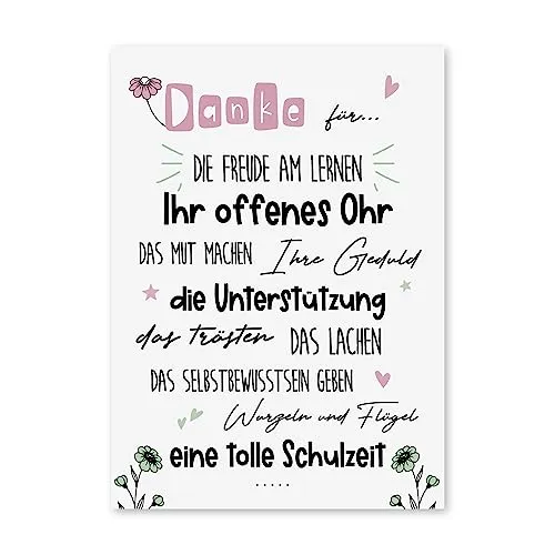 Nastami Postkarte DANKE SCHULZEIT Geschenk Lehrerin Abschied