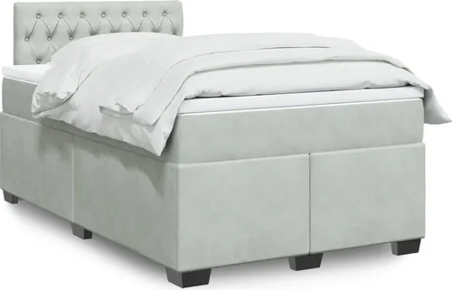 Maison Exclusive Boxspringbett Hellgrau 120x200 cm mit Matratze