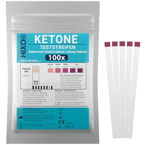 HIXO 100x Ketone Teststreifen – Keto Test für Ketose Status im Urin – Schnelle & präzise Messung für Keto Diät, Low Carb & ketogene Ernährung