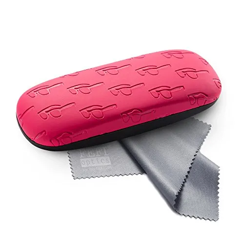 FEFI Hardcase Brillenetui Softtouch im geprägten Brillen-Design (Pink)