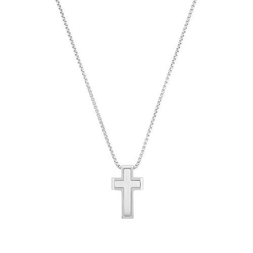 s.Oliver Herren Kette mit Kreuz-Anhänger aus Edelstahl von s.Oliver