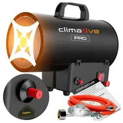 Climative GH-15M PRO Gasheizgebläse – Echte 15 kW Heizleistung - Schwarz