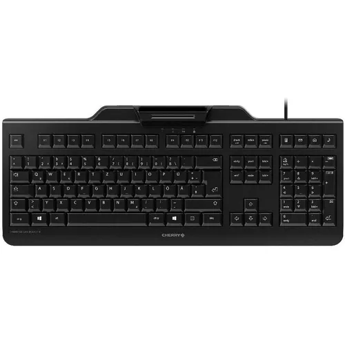 CHERRY SECURE BOARD 1.0 - Kabelgebundene Security-Tastatur mit Smartcard-Leser, ergonomisches Design und leises Tippgefühl für professionelle Nutzer
