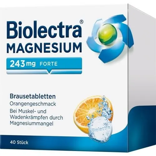 BIOLECTRA Magnesium 243 mg forte Orange Brausetab. 40 St. PZN 06789307