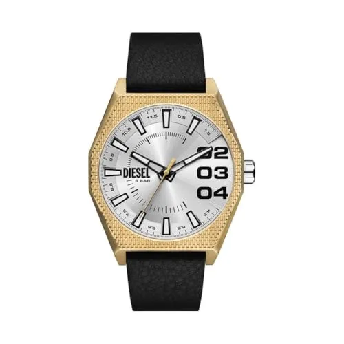 Diesel Herren Analog Quarz Uhr DZ2219 - Armbanduhren für Herren mit 42-mm-Gehäuse, elegantem Lederarmband und wasserdicht bis 50 m – ideal für stilvolle Männer, die auch beim Schwimmen gut aussehen wollen.