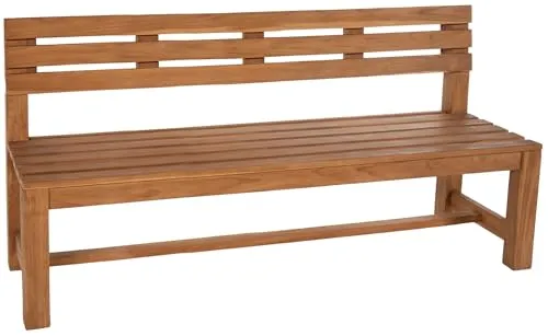 CLP Teakbank Augusta I Wetterfeste Holzbank - Bänke aus massivem Teakholz, ganzjährig witterungsbeständig und ideal für Garten, Terrasse oder Balkon. Robuste Bauweise mit hoher Stabilität für bis zu vier Personen.