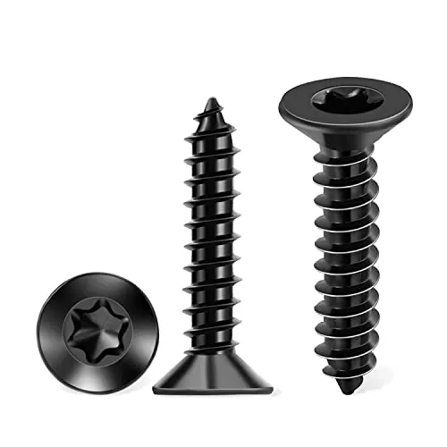 Stk. 4 x 25 mm Holzschrauben A2 Edelstahl, Torx, Schwarz, T20 Bit – TPOHH 100