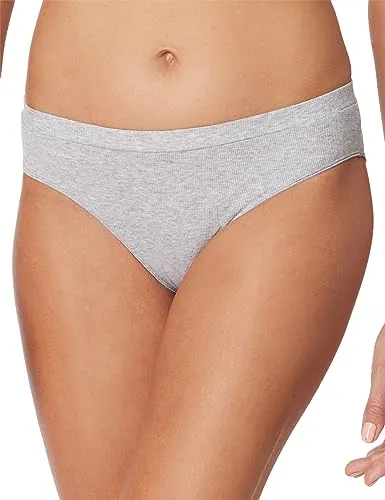 Schiesser Damen Rio Organic Cotton-Pure Rib Slip, grau-Mel_179883, 36