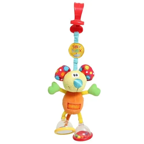 Playgro 40017 Klipp Klapp Maus mit Rassel zur Befestigung am Kinderwagen
