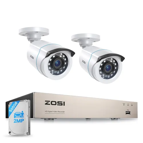 ZOSI 8CH Lite DVR 2MP 1080P Überwachungskamera Set 500GB HDD Sicherheit Kameras