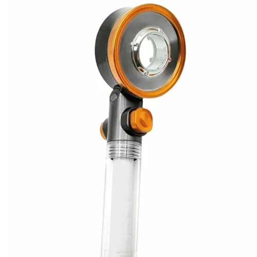 SAVEWATER DELUXE Handbrause Venteo | Hochdruck Multijet Duschkopf | 3 Strahlpositionen | spart und filtert Wasser | Leistungsregler durch Stop-Schalter