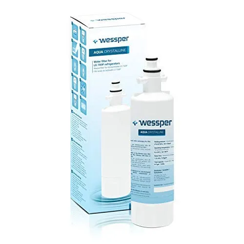Wessper® Aqua Crystalline Kühlschrank Wasserfilter kompatibel Beko 9256712, 4394650100, SBS4K, Blomberg KFD9952PXD, IWD1004ET, KFD9952PXDUK, Lamona HJA6110, LAM6100, 487960000, GSN9440X