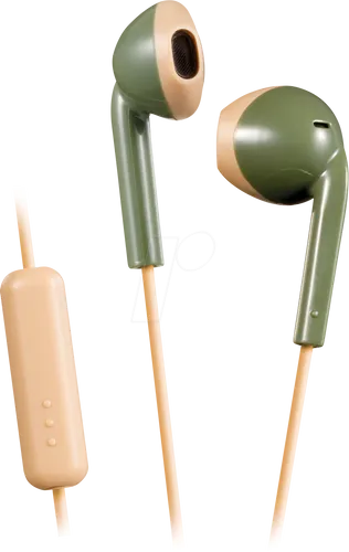 JVC HA-F19M-GC - Retro Earbuds, Freisprechfunktion, khaki-beige