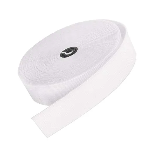 Flaches elastisches Gummiband – Dehnbares Nähband für Kleidung, Taillenbänder, Stirnbänder, Röcke, Perücken und Bastelprojekte, 6 Meter (Weiß, 25mm)