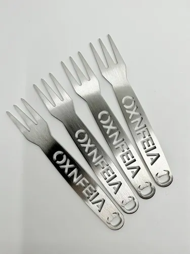 OXNFEIA® 4 Stk Pommesgabel Made in Germany Edelstahlgabel Picker Gabel Piekser