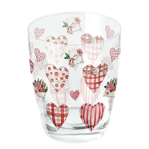 Ambiente Wasserglas Trinkglas 0,25 l Herzen Liebe serie lovely hearts