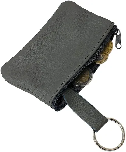 Rindleder Schlüsseltasche Schlüsseletui Schlüsselmäppchen Dunkelgrau