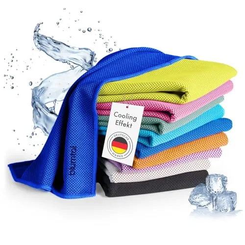 Blumtal Kühlhandtuch - kühlendes Handtuch als Sporthandtuch - Mikrofaserhandtuch mit Kühlfunktion - Fitness Handtuch 100x30 cm - Kühltuch Cool Towel mit Tasche - Sporttuch/Schweißtuch in Königsblau