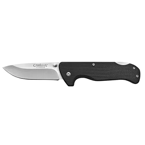 Camillus Bushcrafter Mini-Taschenmesser mit Micarta-Griff und Taschenclip, 17,1 cm, Schwarz, kompakt, langlebig, 440 Edelstahl, für den täglichen Gebrauch