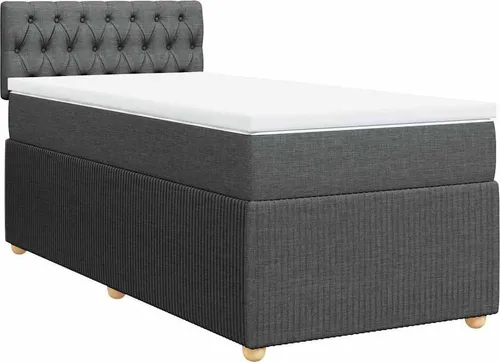 vidaXL Boxspringbett mit Matratze Dunkelgrau 80x200 cm von vidaXL