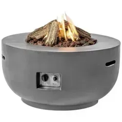 Happy Cocooning Mania Feuertisch Bowl 19,5 kW - Runder Feuertisch in Beton-Optik, ideal für gemütliche Abende im Freien, mit 19,5 kW für angenehme Wärme und Atmosphäre.