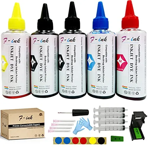 F-INK 5 x 100 ml Tintenpatronen und Nachfüllpack für PG-560 CL-561 PG-540 CL-541 PG-560XL CL-561XL PG-540XL CL-541XL