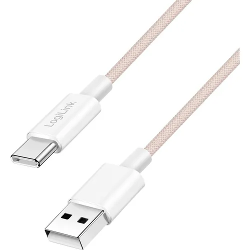 LogiLink USB-C® Kabel  USB 2.0 USB-A Stecker, USB-C® Stecker 1 m Rosa  CU0324
