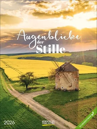 Korsch Augenblicke der Stille Kalender 2026 - Wandkalender im Format 24x32 cm mit Spiralbindung, ideal für eine entspannte Wochenplanung und inspiriert von der Schönheit des Alltags.