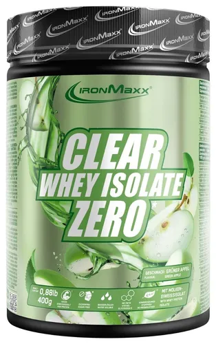 IronMaxx Clear Whey Isolate Zero, 400 g Dose, Green Apple