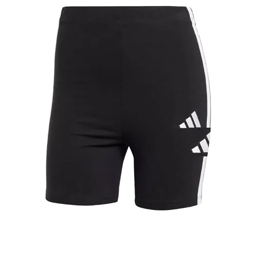 adidas Damen Essentials 3-Stripes HIGH Waisted Biker Shorts - Tights mit mittelhohem Bund, aus 90% Baumwolle für hohen Tragekomfort und ideal für sportliche Aktivitäten oder Freizeit.