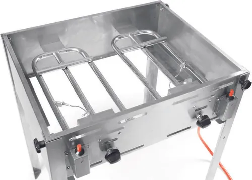 Hendi Gas-Grill Edelstahl Grill-Master Maxi 11,6 kW - Gastronomie-Grill mit 1 Herdplatte und 590x480 mm Grillfläche aus Edelstahl, ideal für professionelle Anwendungen und hohe Leistung von bis zu 20 kW.