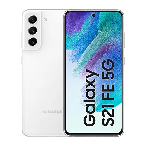 Samsung Galaxy S21 FE 5G, Android Smartphone, 6,4 Zoll Dynamic AMOLED Display, 4.500 mAh Akku, 128 GB/6 GB RAM, Handy in White, inkl. 36 Monate Herstellergarantie [Exklusiv bei Amazon]