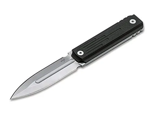 Böker Plus Omerta Schwarz - Hochwertiger Dolch - Gürtelmesser mit D2 Klinge, rutschfestem G10 Griff und praktischer Kydex-Scheide für schnelle Zugriffsbereitschaft. Ideal für Outdoor-Abenteuer und als EDC.