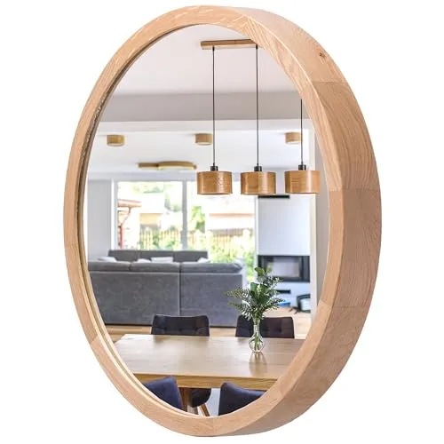 STOLARNIA PIKA Wandspiegel mit Holzrahmen (∅37 cm) in braun von STOLARNIA PIKA