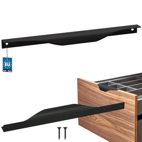 KOTARBAU® Möbelgriff Möbelgriffe Schrankgriffe 256/276 mm ZnAl Küchengriffe Schwarz Griffe Möbel Türgriff Profilgriff Türgriffe Küche Schubladengriffe Griffe für Küchenschränke Modern