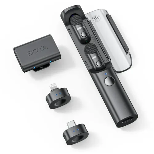Boya Magic Wireless Mic 2 TX + 3 RX: Flexibles Mikrofon-Set - Mikrofone für vielseitige Anwendungen, inkl. 2 TX und 3 RX, ideal für hochwertige Audioaufnahmen unterwegs.
