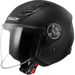 LS2 OF616 Airflow II Solid Open Face Helm, MATT Black, 3XL - Leichter und sicherer Jethelm für urbane Fahrer mit herausragender Belüftung und breitem, kratzfestem Visier. Bereit für LS2 Intercom und Pinlock 70 MaxVision.