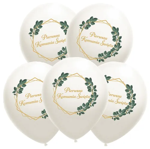 Kommunionballons BLÄTTER 12 Zoll 5 Stk.