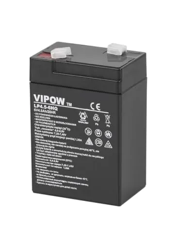 Produktbild VIPOW- Blei-Akku 6V 4,5Ah HQ Bleigelakku Blei Gelakku (BAT0202), wartungsfrei