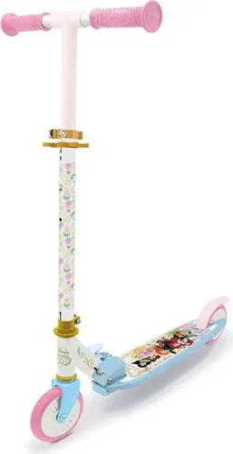 Smoby Disney Princess Klappbarer 2-rädriger Roller für Kinder - Roller/Kickboards mit Höhenverstellbarem Lenker und leisen Rollen für sicheren Fahrspaß. Ideal für Wettrennen und platzsparend zusammenklappbar.