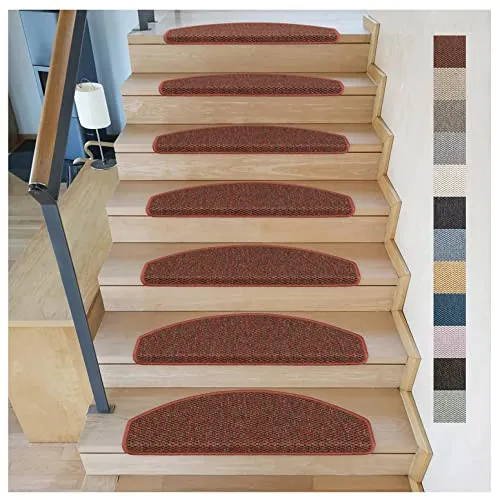 Kettelservice-Metzker Stufenmatten Göteborg I 18 Stück in Rost - Moderne Treppenschutzmatten in Sisal Optik, ideal für Sicherheit und Komfort. Hochwertig gewebt, rutschfest und schadstoffgeprüft. Perfekt für jeden Haushalt und Ihre vierbeinigen Freunde.