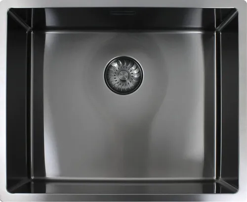 CARESSI Spüle CAPPO 60540 GUN METAL - Edelstahlspüle für Unterschränke ab 60 cm, mit nahtlosem Design für mühelose Reinigung und hygienische Anwendung. Einzigartige Gun Metal-Oberfläche für erhöhte Kratzerbeständigkeit.