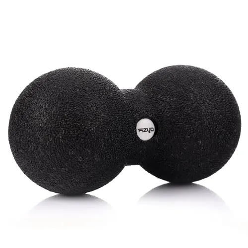 Fizyo Duoball 24x12 cm – Doppelball Massageball für Rücken, Nacken & Wirbelsäule – Faszienrolle für Triggerpunkte, Tiefengewebsmassage & Muskelentspannung – Physiotherapie & Faszientraining - Schwarz