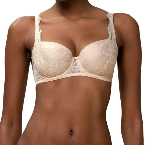 Triumph Amourette Charm WHP02 Balconette Schalen-BH 75B Creamy Dream - Funktionsunterwäsche mit formenden Bügeln und verstellbaren Spitzen-Trägern für perfekten Halt und eleganten Look.