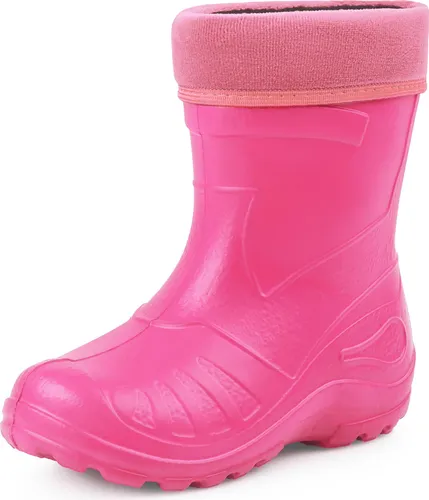 Ladeheid Kinder Gummistiefel KL050 - Federleichte EVA Thermo-Stiefel für Mädchen und Jungen (Rosa, 33 EU) - Gummistiefel aus leichtem EVA-Material, ideal für ganzjährige Nutzung. Mit herausnehmbarem und waschbarem Innenschuh bieten sie Komfort und Schutz vor Kälte.