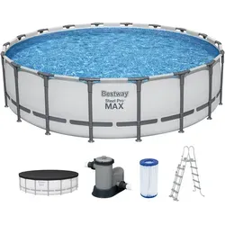 Steel Pro MAXTM Frame Pool Komplett Set Ø 549 x 132 cm - Swimmingpool mit 26.000 Litern Fassungsvermögen, langlebiger DuraPlusTM-Folie und werkzeugfreiem Aufbau – ideal für unbeschwerte Sommertage im Garten!