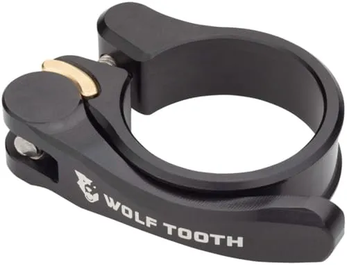Wolf Tooth Schnellspann-Sattelklemme 36.4mm - Schwarz - Zubehör für Velosattel, bietet schnelle und einfache Sattelhöhenverstellung ohne Werkzeug.