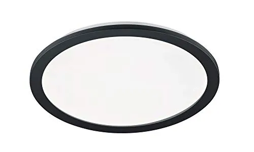 Reality Leuchten LED Deckenleuchte Camillus R62922432 - Deckenleuchte in schwarz matt und weißem Acryl, inklusive 24 Watt LED, dimmbar über Wandschalter und ideal für Badezimmer dank IP44 Schutzklasse.