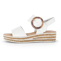 Gabor Keilsandalette mit Klettverschluss und Zierschnalle - Entdecke die Gabor Keilsandalette – ein eleganter Sommerschuh mit hochwertigem Glattleder und individuellem Klettverschluss für perfekten Halt. Ideal für warme Tage und besondere Anlässe!